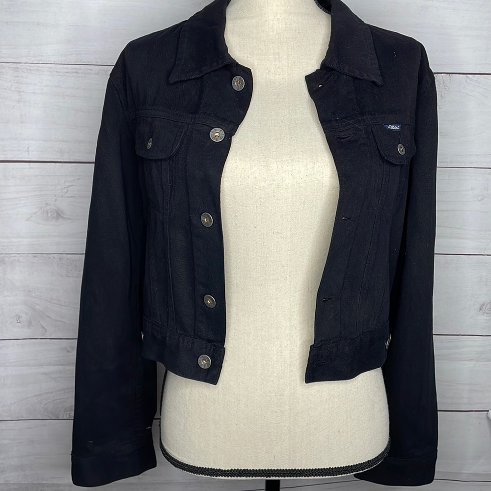 Agolde Adriano Goldschmied Vintage Black Jean Jacket Premium Luxury Size Small